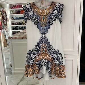 Venus Dress NWOT size 1X embellished midi dress tiered ruffle sleeves crystals
